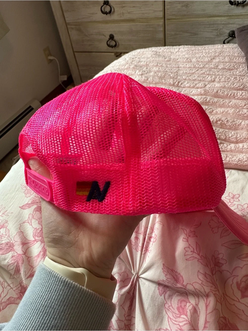 Aviator Nation Hot Pink Mesh Trucker Hat with Retro Patch